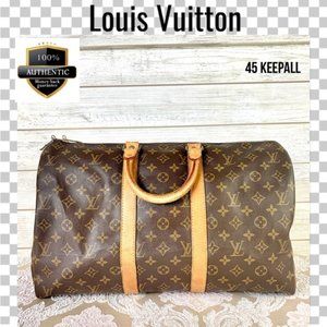 💯Louis Vuitton travel bag 45 keepall monogram